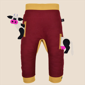 POCKET SET - Trousers duo colori with ANIMAL Toy - Bordeaux love
