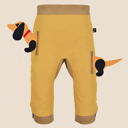 POCKET SET - Trousers duo colori with ANIMAL Toy - Mustardino