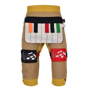 BAND SET - Trousers duo colori with BAND toy - Beige beige baby